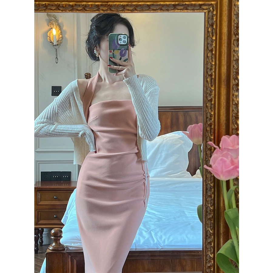 TIANLEYU váy maxi nữ đầm body phong cách Hàn Quốc 15Z23040825