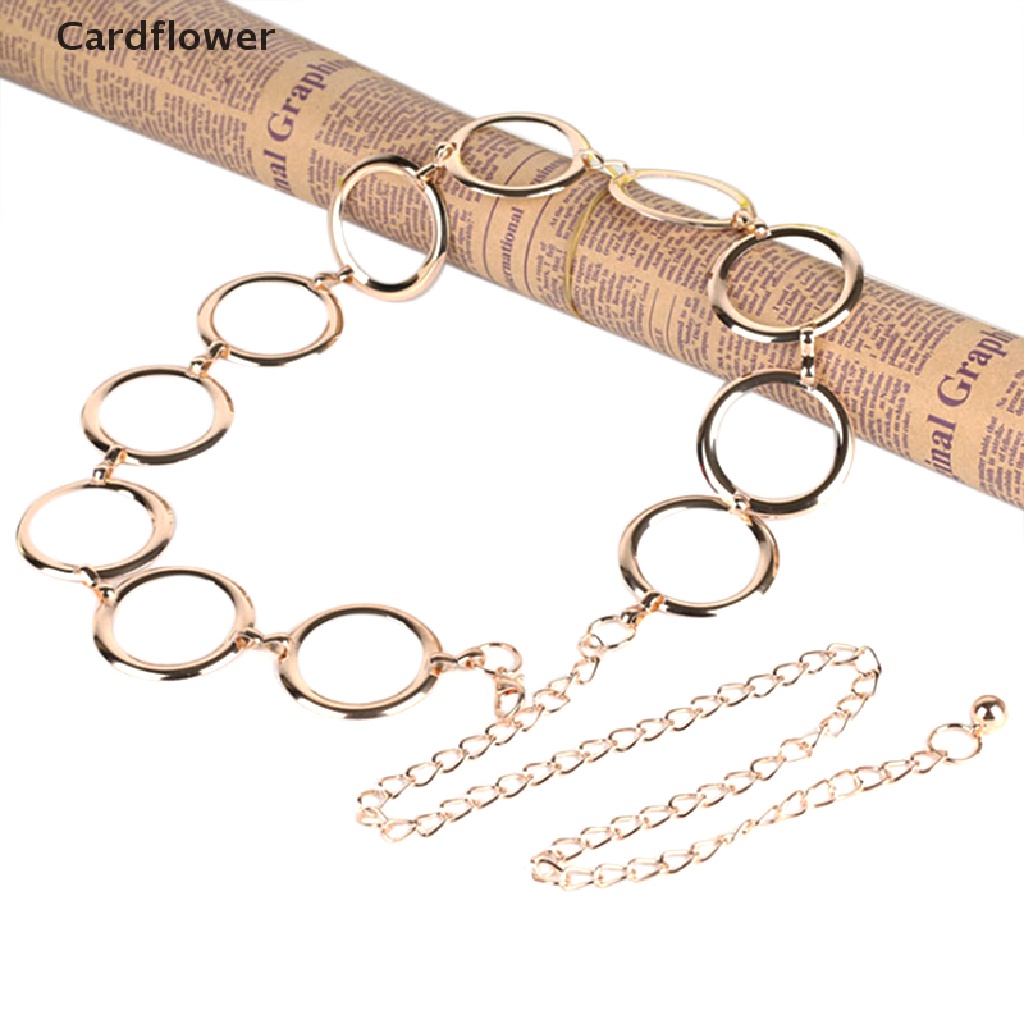 < Cardflower > Thắt Lưng Dây Xích Bằng Kim Loại Vàng Thời Trang Tiệc Cưới Dành Cho Nữ