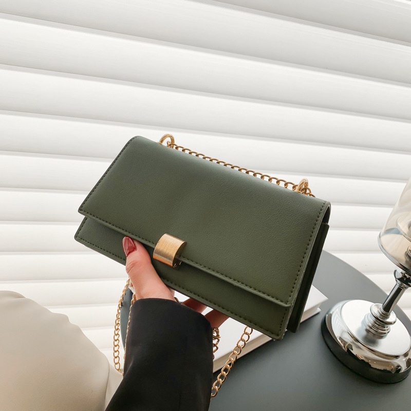 Túi Đeo JASMIN NOIR Chéo Da PU Nắp Gập Phối Dây Đeo Sợi Xích Phong Cách Cổ Điển Thời Trang Cho Nữ