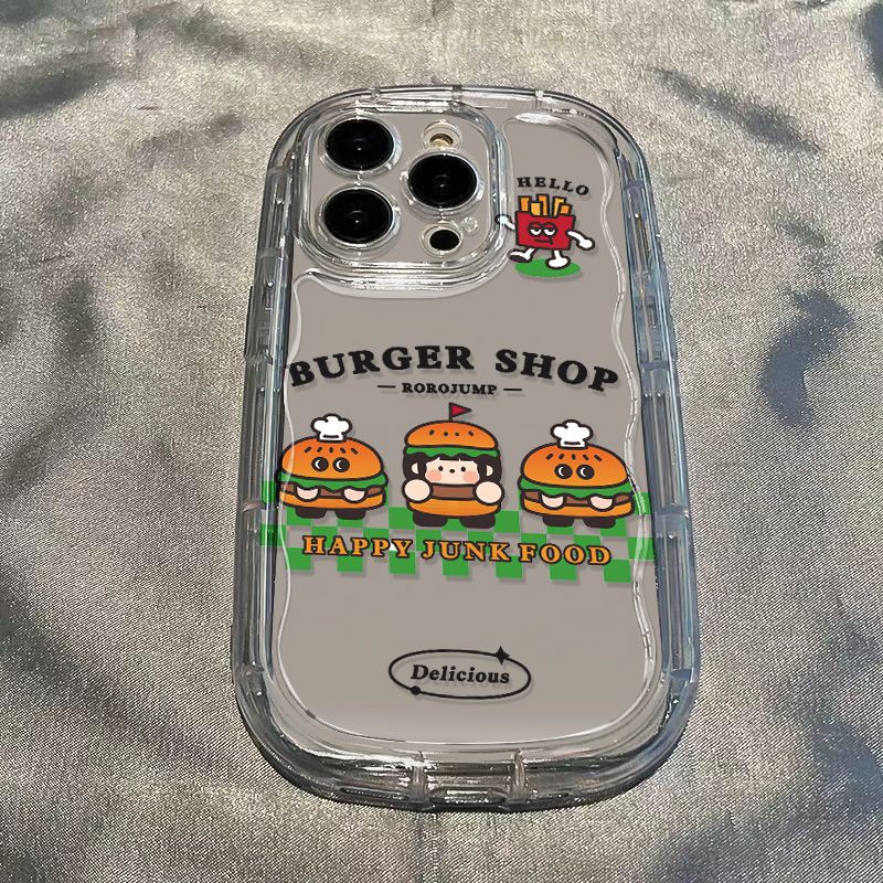 ✅Ốp Điện Thoại Mềm Trong Suốt Chống Sốc Hình Burger Cho iPhone14xs / 13xr11 8p 712promax
