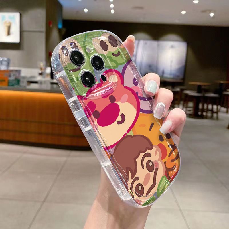 ✅Ốp Điện Thoại VFZX Mềm Chống Sốc Màu Trong Suốt Hình Gấu / Dâu Tây Cho Iphone 14 11 7128pxs 13 promax