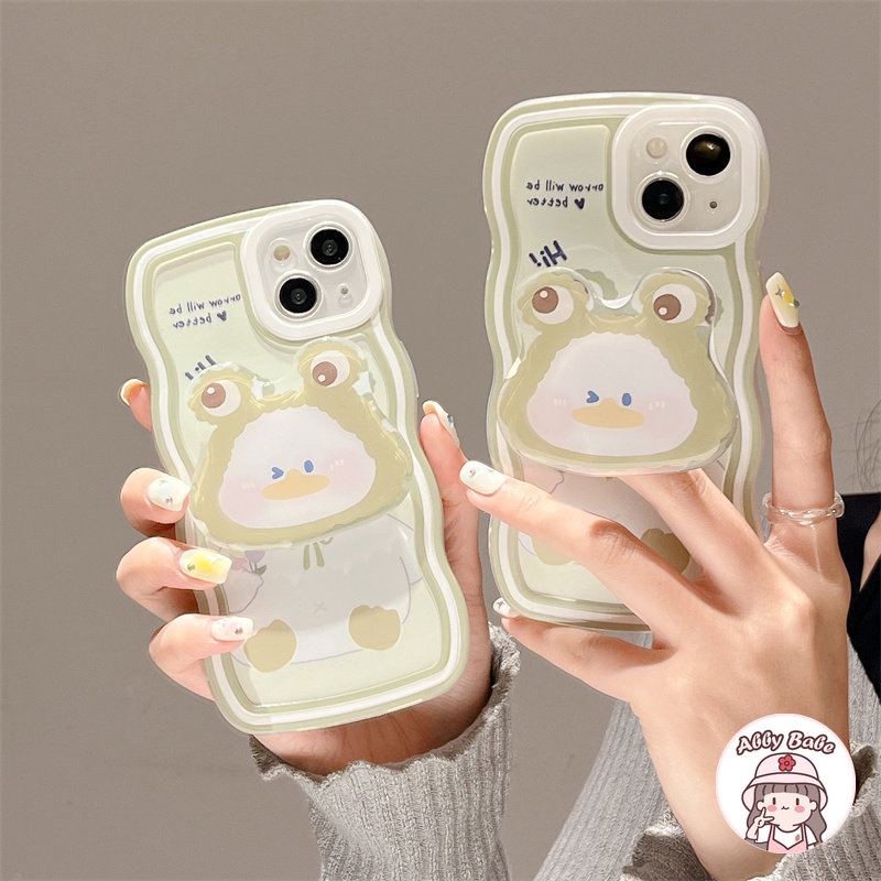 Ốp Điện Thoại TPU Mềm Chống Mồ Hôi Hình Chú Ếch Xanh Có Giá Đỡ Cho Iphone 14 Pro Max 11 12 11 Pro Max X XS