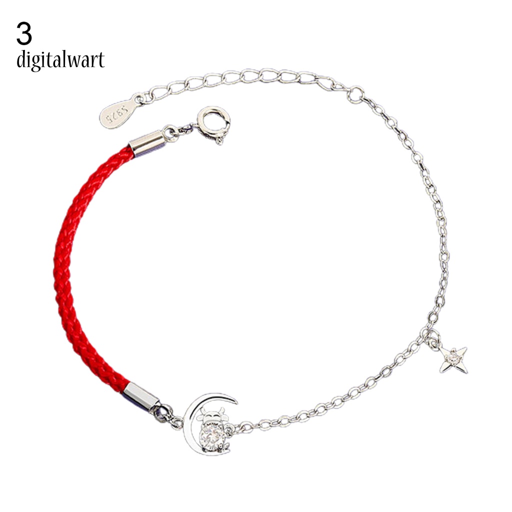 Kỹ Thuật Số| Vòng Tay Bện Dây Đỏ Thiết Kế Gia Súc Có Thể Điều Chỉnh Thời Trang Cho Nữ