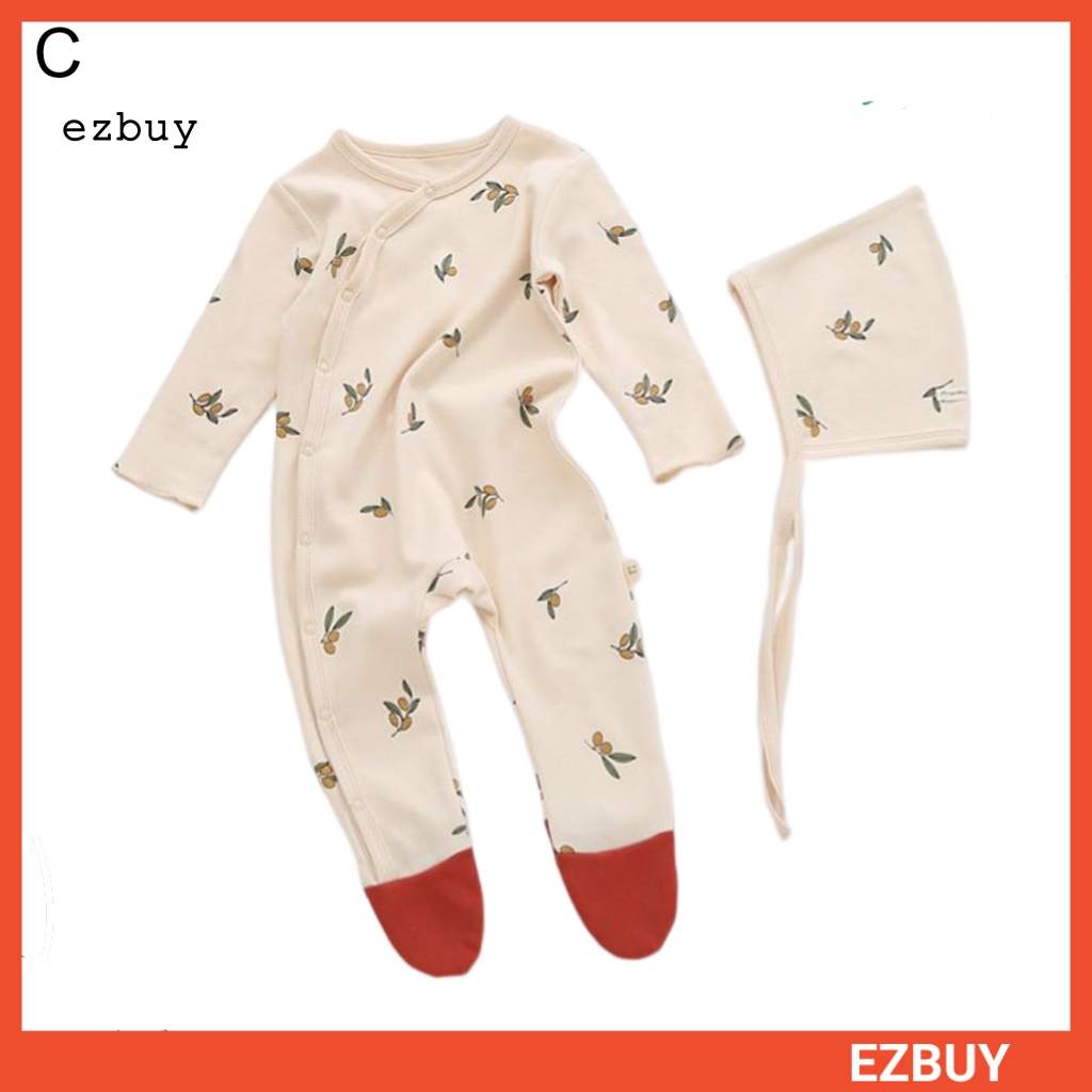 [EY] Áo Liền Quần Bằng Cotton Thiết Kế Hở Toàn Diện Chống Phai Màu In Họa Tiết Cây Cối / Mặt