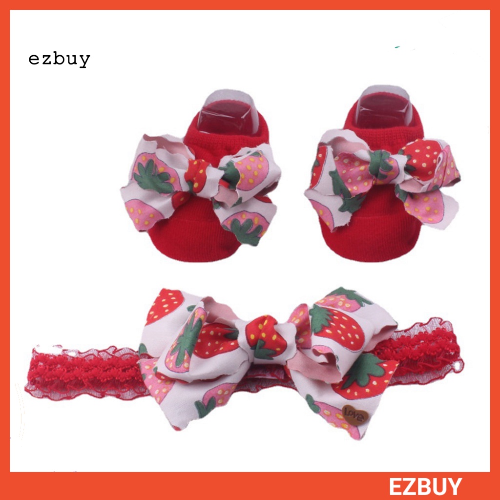 Set Vớ + Băng Đô Mềm Mại Chống Trượt Xinh Xắn Cho Bé