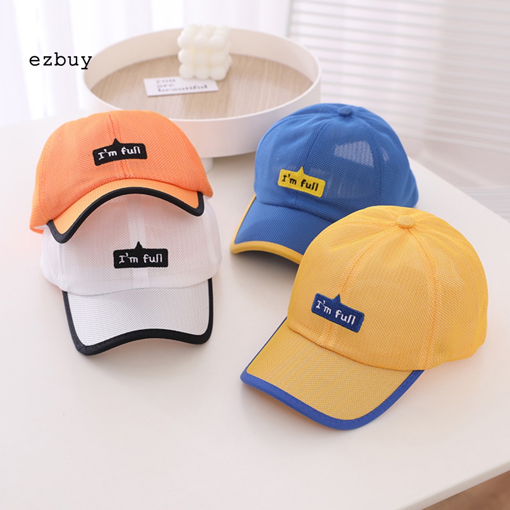 [EY] Mũ Lưỡi Trai Thoáng Khí Có Lỗ Thông Hơi Họa Tiết Kẻ Sọc Cho Bé Gái