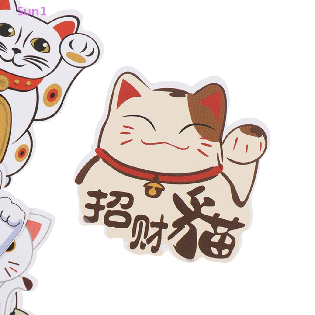 Set 50 Miếng Dán Hình Mèo May Mắn Graffiti Trang Trí Vali Laptop Xe Đạp