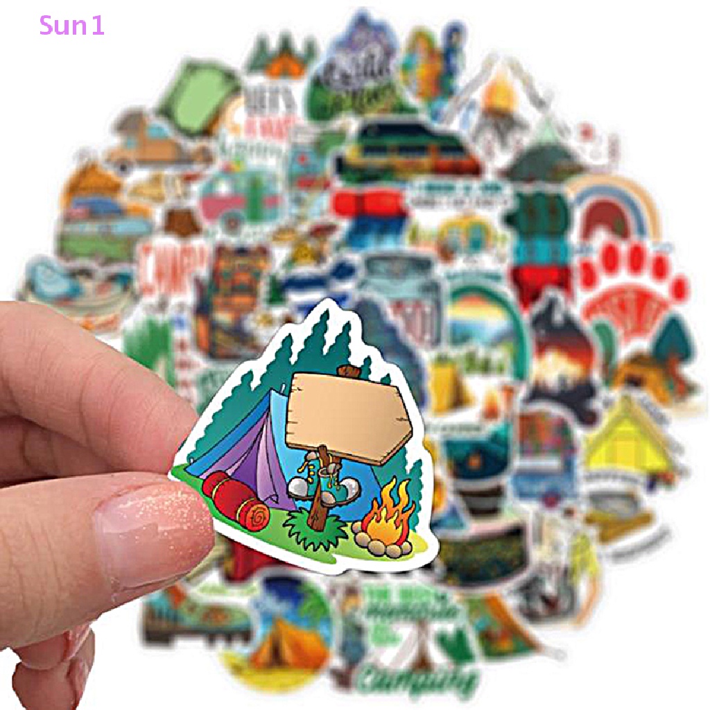 Set 50 Miếng Dán PVC Họa Tiết Graffiti Trang Trí Đàn Guitar / Cắm Trại Ngoài Trời