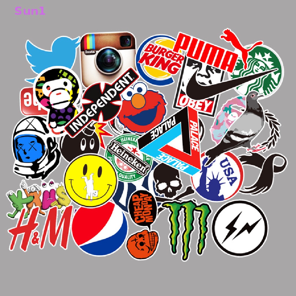 Set 1: 100 Nhãn Dán Graffiti Thời Trang Cổ Điển Trang Trí Xe Hơi / Laptop / Ván Trượt