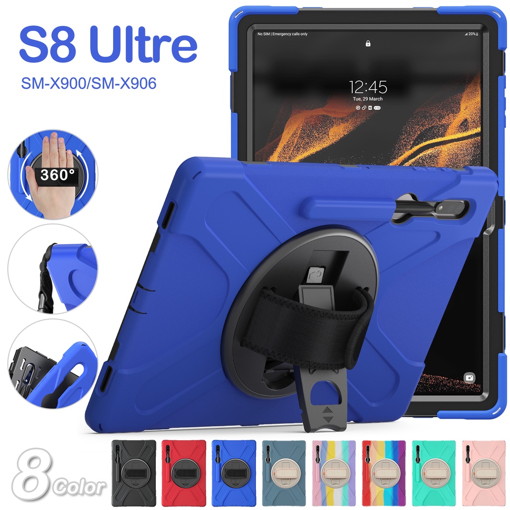 Ốp Máy Tính Bảng Có Dây Đeo Vai Và Giá Đỡ Bút Chì Cho Samsung Galaxy Tab S8 Ultra X900 2022