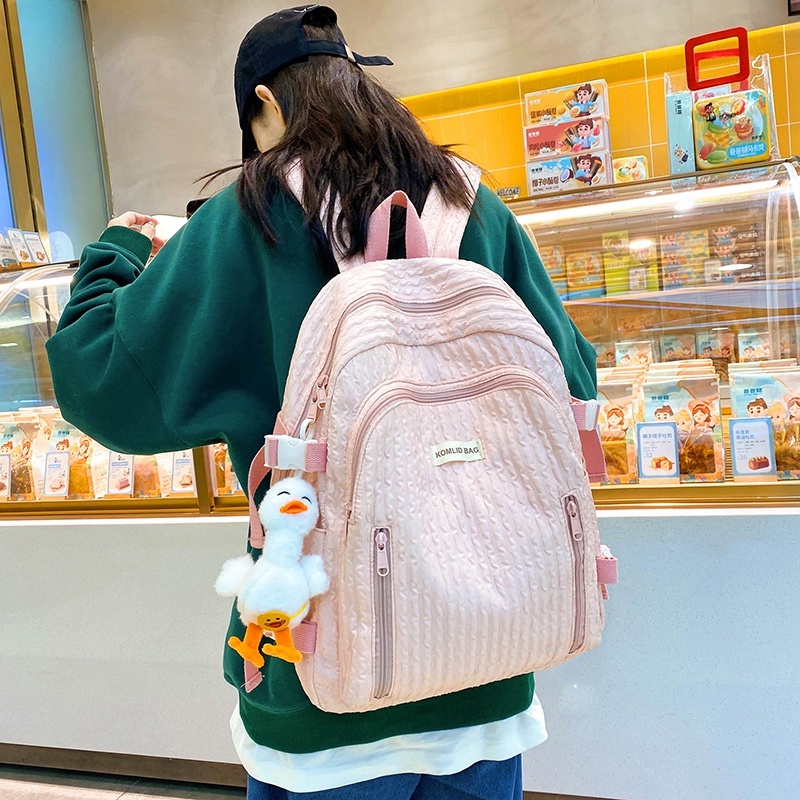 Ielgy Ba Lô Phối Lưới Bong Bóng Thiết Kế Phong Cách Nhật Bản Ngọt Ngào Dễ Phối Đồ Cho Nữ