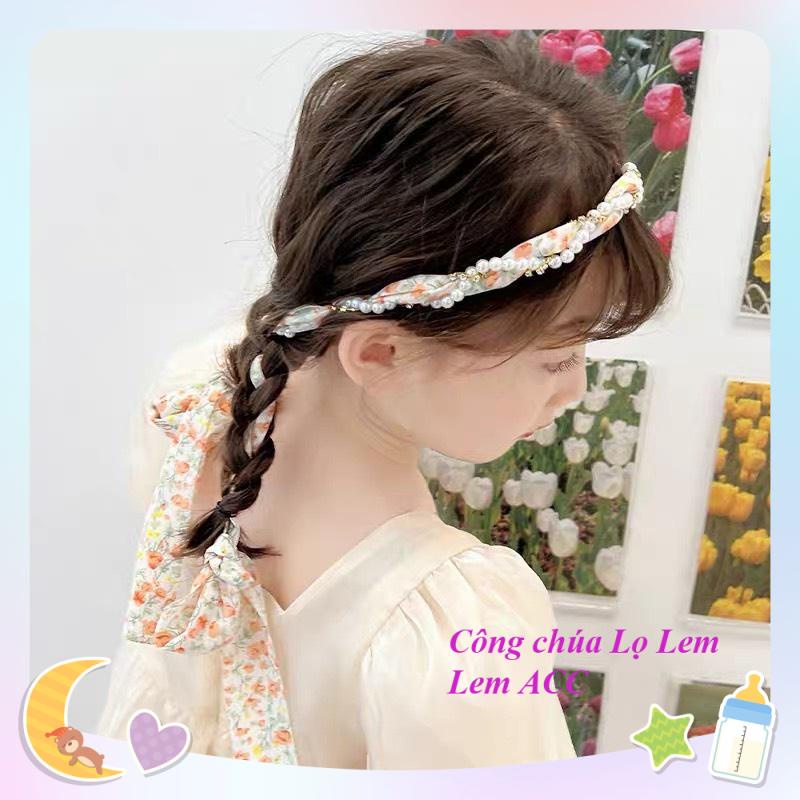 Bờm tóc cho bé gái, băng đô tóc tết đá điệu đà xinh xắn cho bé  L030