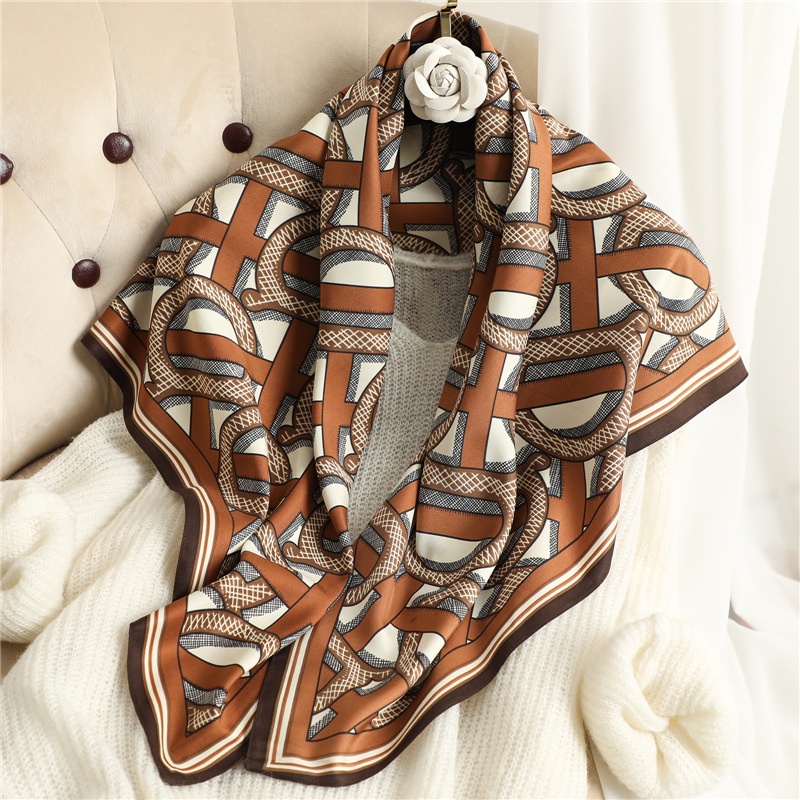 Khăn Choàng Cổ Lụa Vuông 90cm In Họa Tiết Độc Đáo Thời Trang Xuân Hè