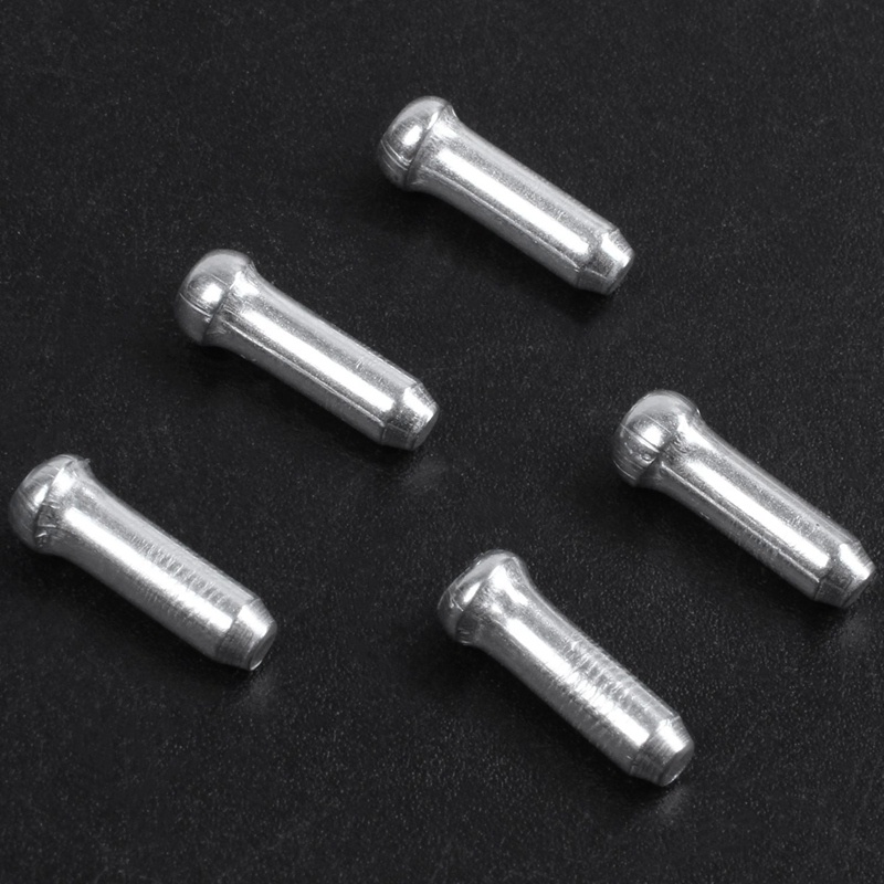 Set 100 Đầu Bọc Dây Phanh Xe Đạp + 10 Dây Cáp Chuyển Số Màu Bạc 190cm X 1.2mm