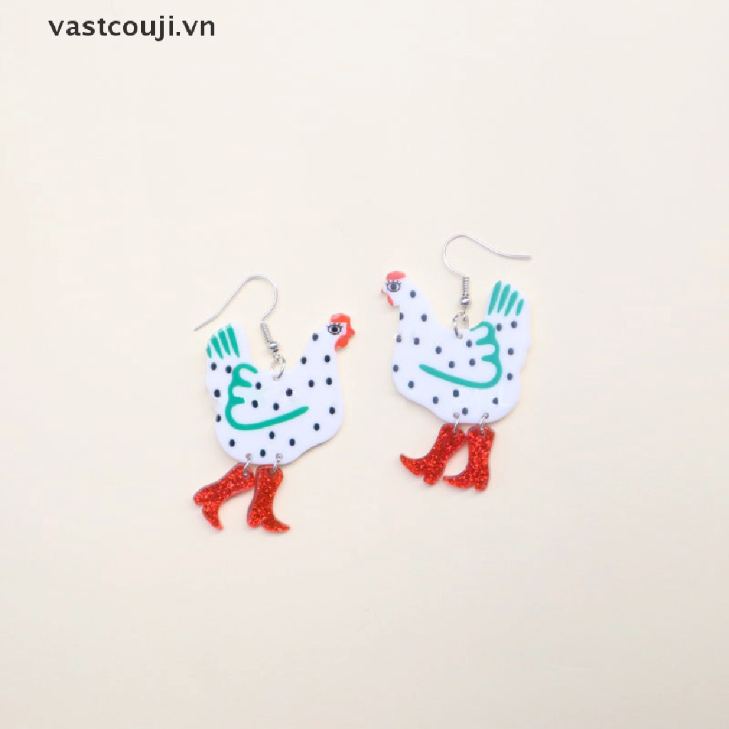 Khuyên Tai Mặt Gà Lastji Dễ Thương Cá Tính Cho Nữ