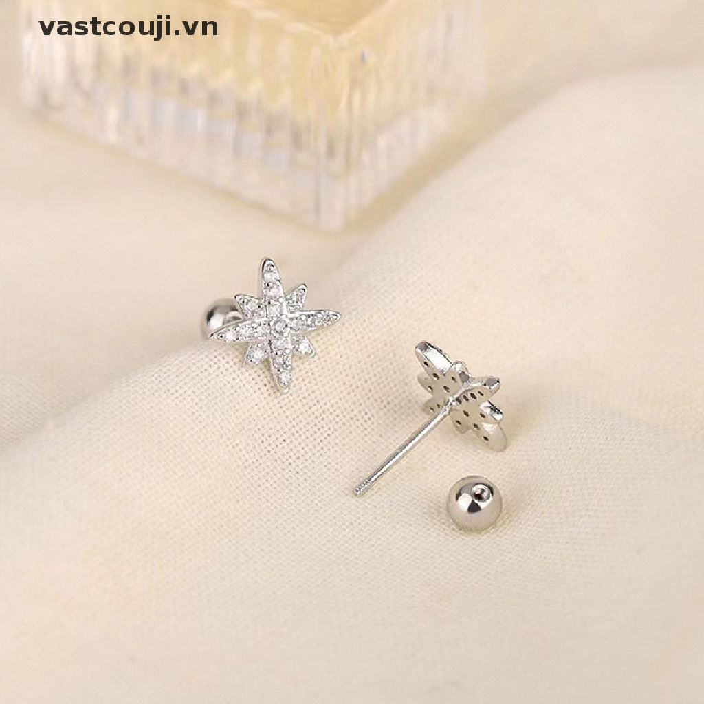 1 Đôi Bông Tai Đính Đá Zircon Thời Trang Cho Nữ