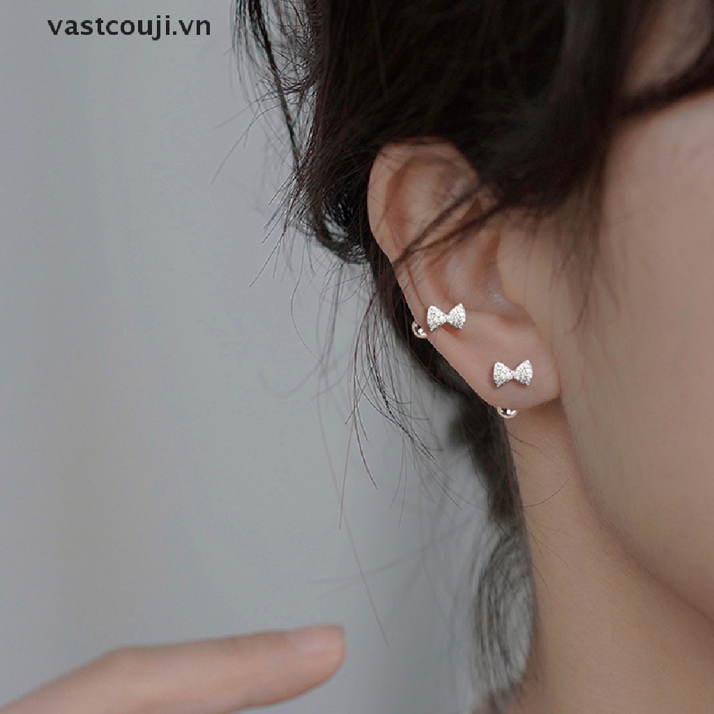 1 Đôi Khuyên Tai Nữ Đính Nơ Xinh Xắn