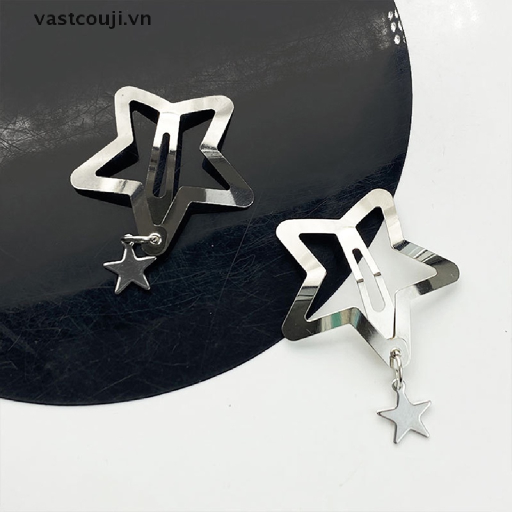 Kẹp Tóc Hình Ngôi Sao Năm Cánh Phong Cách Harajuku Vintage Ngọt Ngào Dễ Thương Cho Nữ VASTJI Y2k