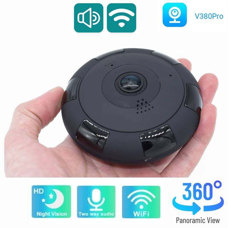 Camera Mắt Cá Không Dây Xoay 360 Độ Kết Nối WIFI Thông Minh V380 Pro 1080P