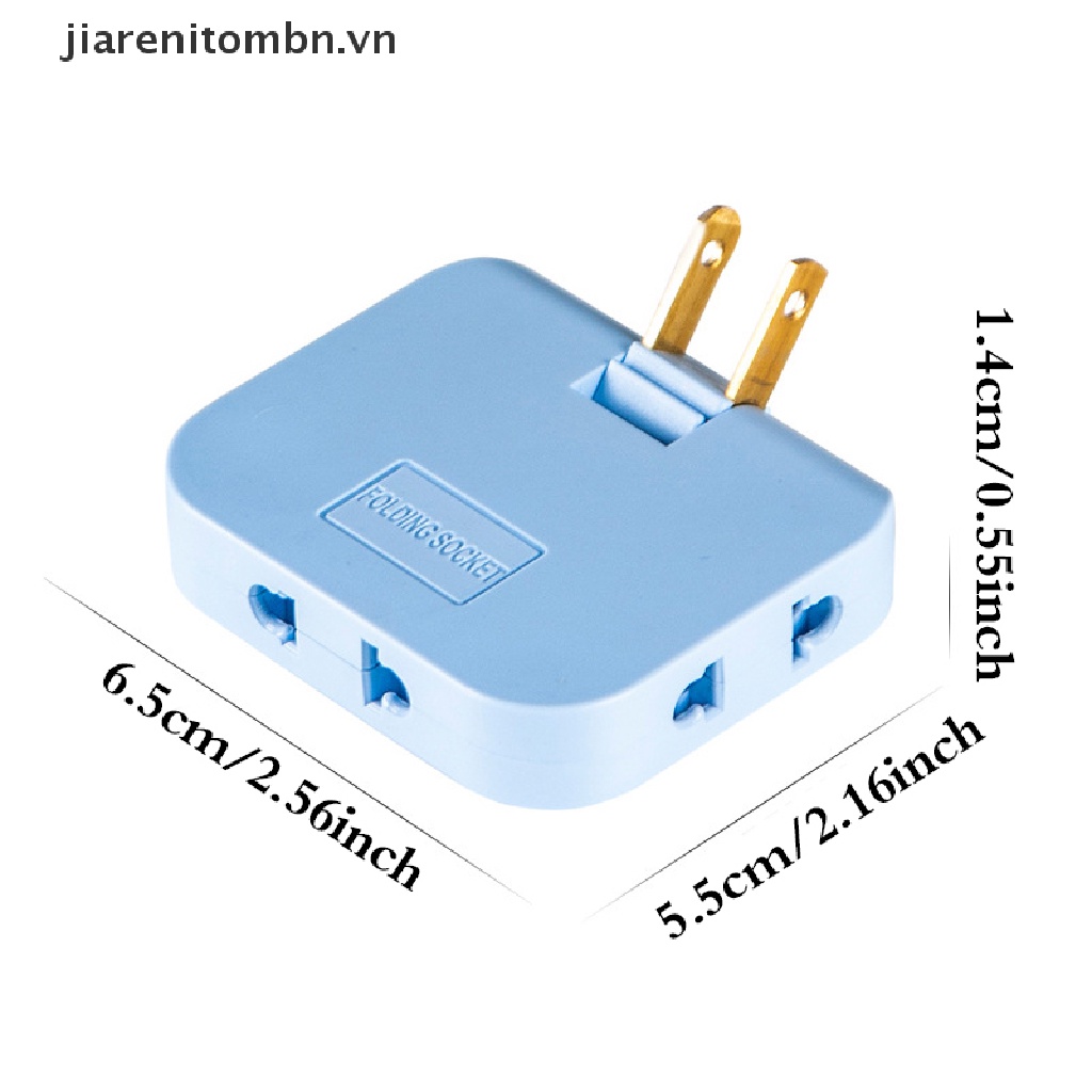 Jiarenitombn 3 In 1 EU Extension Plug 180 Degree Rotation Charging Converter Socket vn