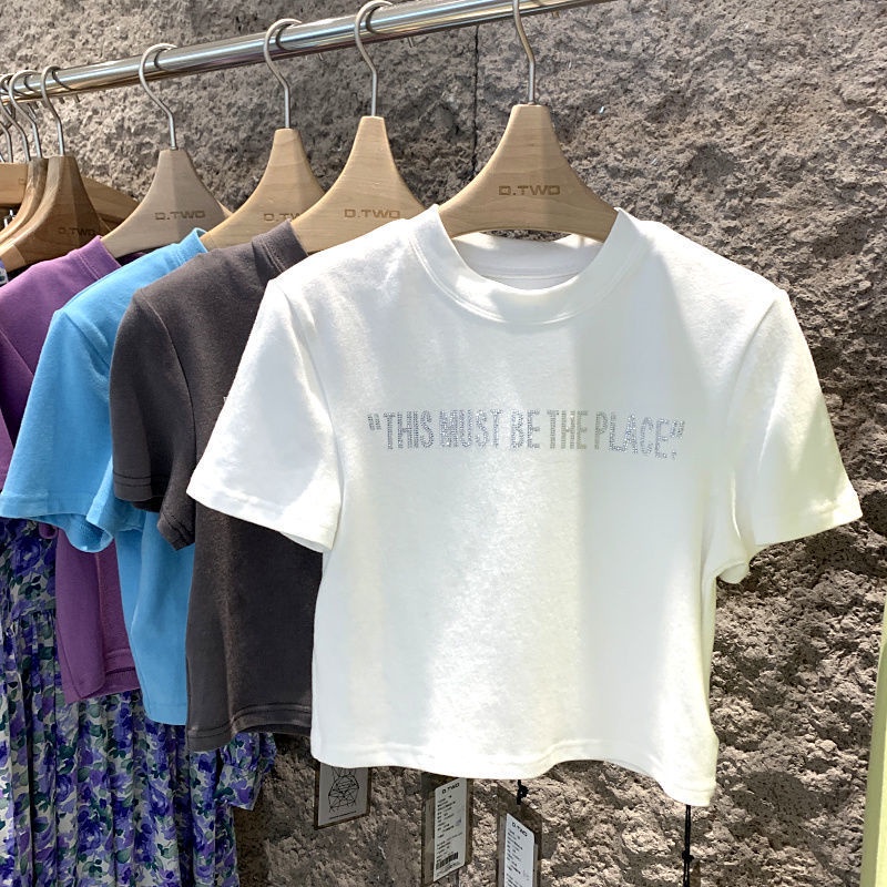 Áo Thun Cotton Mỏng Tay Ngắn Phong Cách Hàn Quốc Năm 2021 Thời Trang Mùa Xuân Cho Nữ