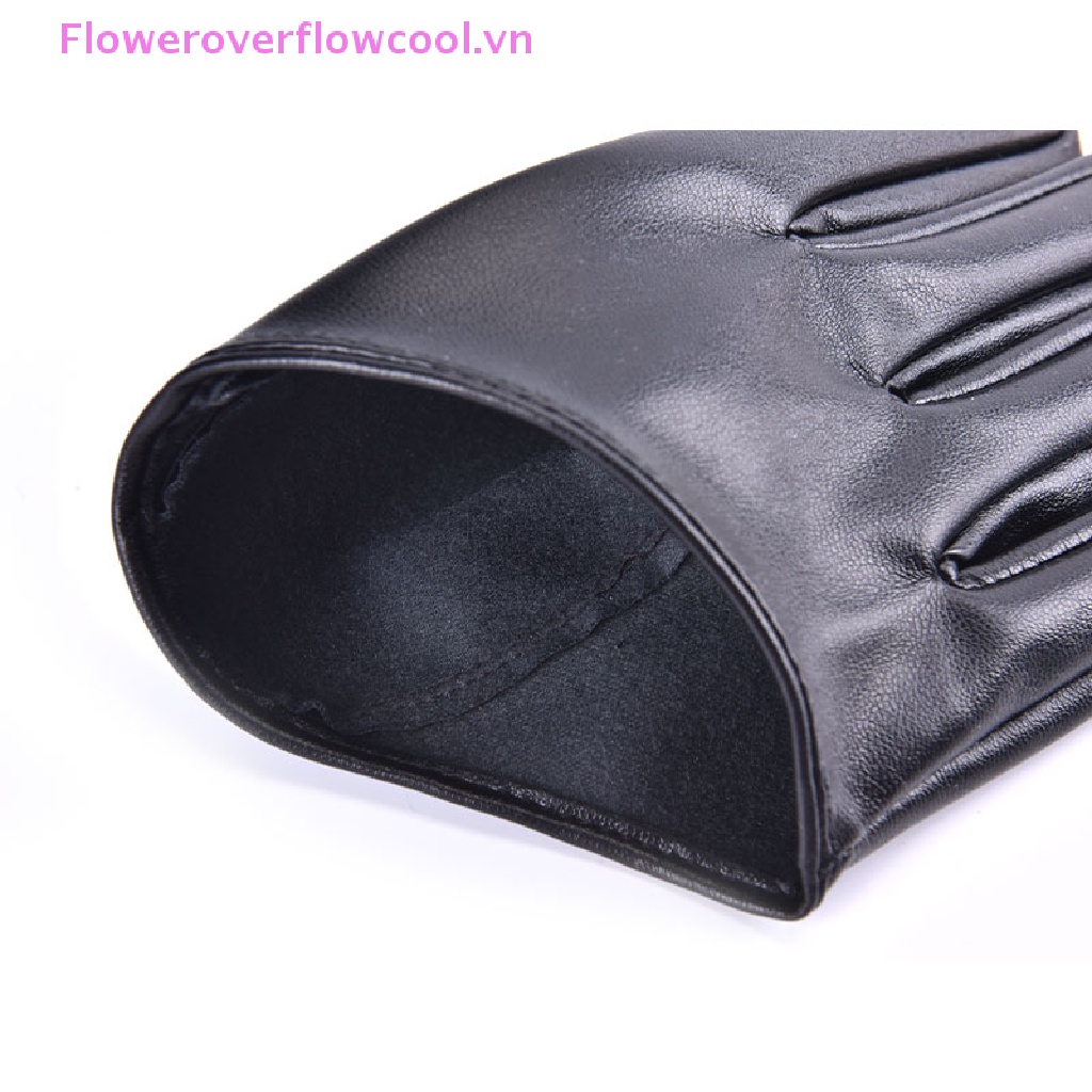 Đôi Găng Tay Da PU Hở Ngón Thời Trang Cho Nữ