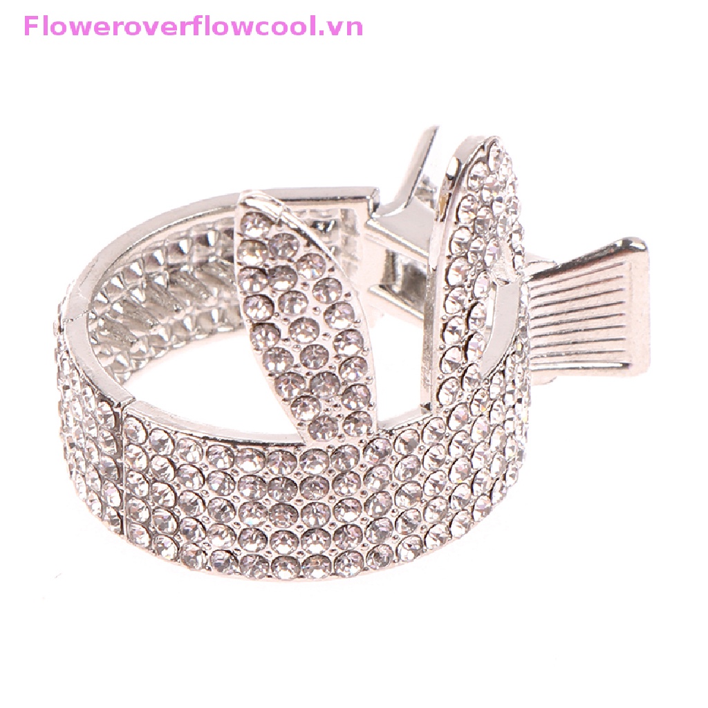 Fofc Kẹp Tóc Càng Cua Đính Đá Ngọc Trai Giả Cố Định Tóc Đuôi Ngựa Cao Bán Chạy