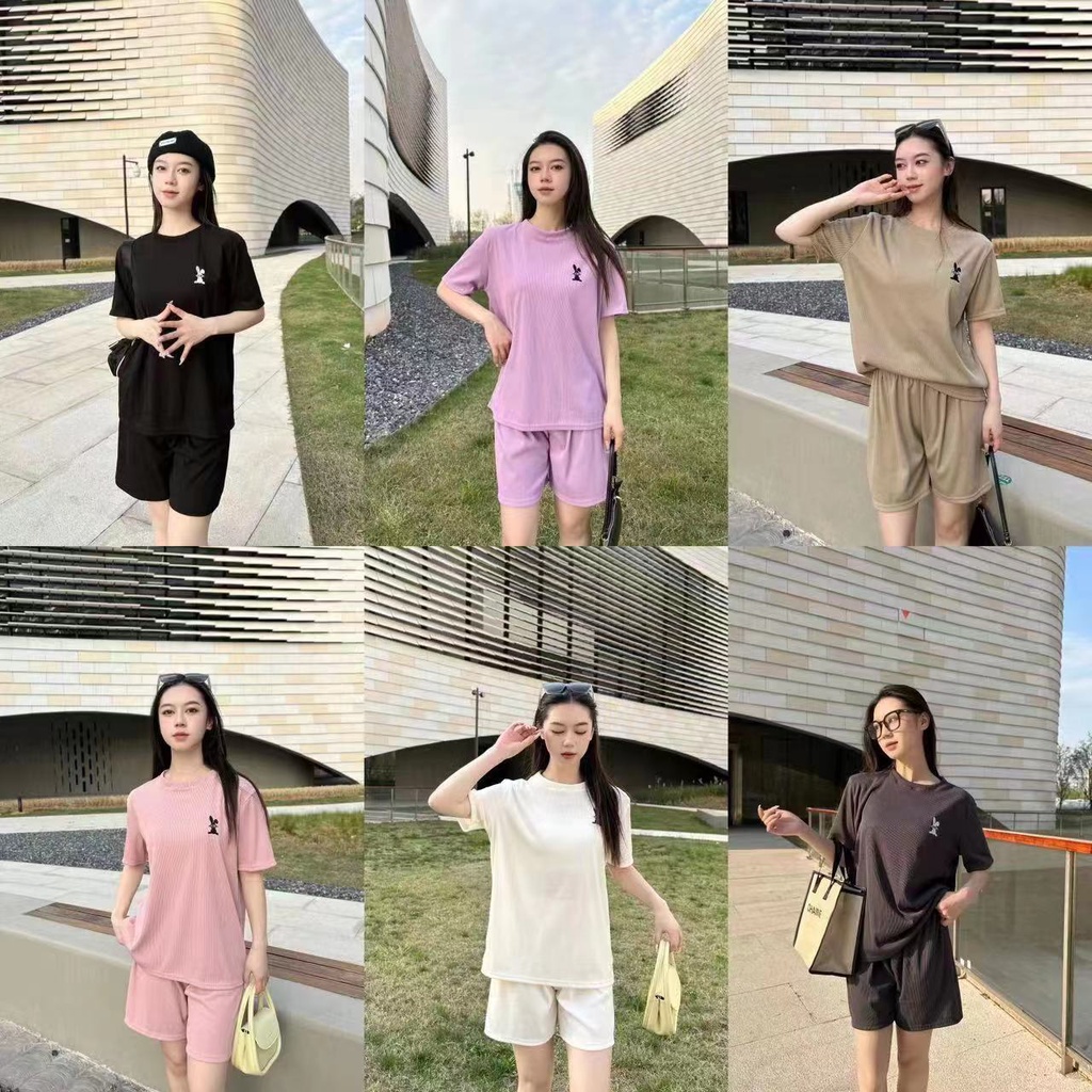 (≤70kg) SHORT -SLEEVED T -SHIRT+SETS SHORTS CASUAL, Summer Thin, bộ hai tập thể dục lỏng lẻo, đồ thể thao