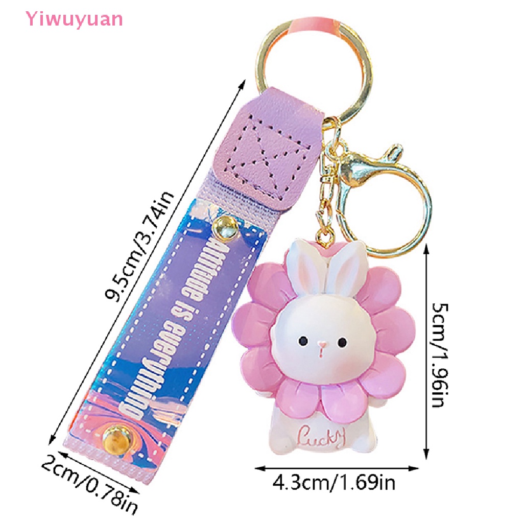 < Yiwuyuan > Mới Móc Khóa Hình Thỏ Hoa Hướng Dương Dễ Thương Thời Trang Dành Cho Cặp Đôi