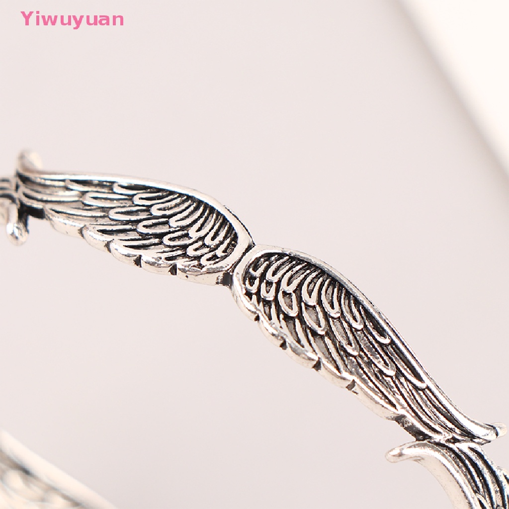 &lt; Yiwuyuan &gt; Vòng Tay Hở Kim Loại Thiết Kế Cánh Thiên Thần Sáng Tạo Phong Cách Retro Thích Hợp Làm Quà Tặng Cho Nam Và Nữ