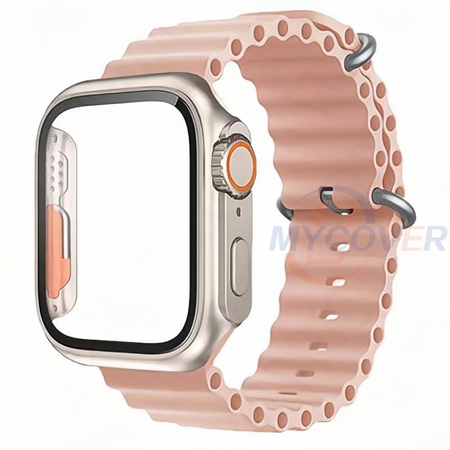 Ốp Bảo Vệ Mặt Đồng Hồ Thông Minh + Kính Dành Cho 8 Ultra Pro 7 6 SE 5 4 3 2 1 Size 41mm 45mm 44mm 42mm 40mm 38mm