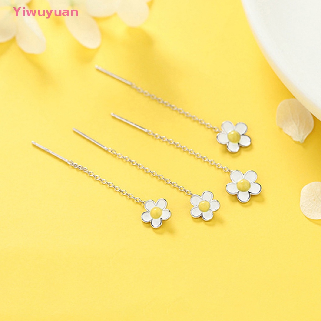 (MớI) Bông Tai Mạ BạC 925 DạNg Tua Rua HìNh Hoa HướNg Dương Xinh XắN