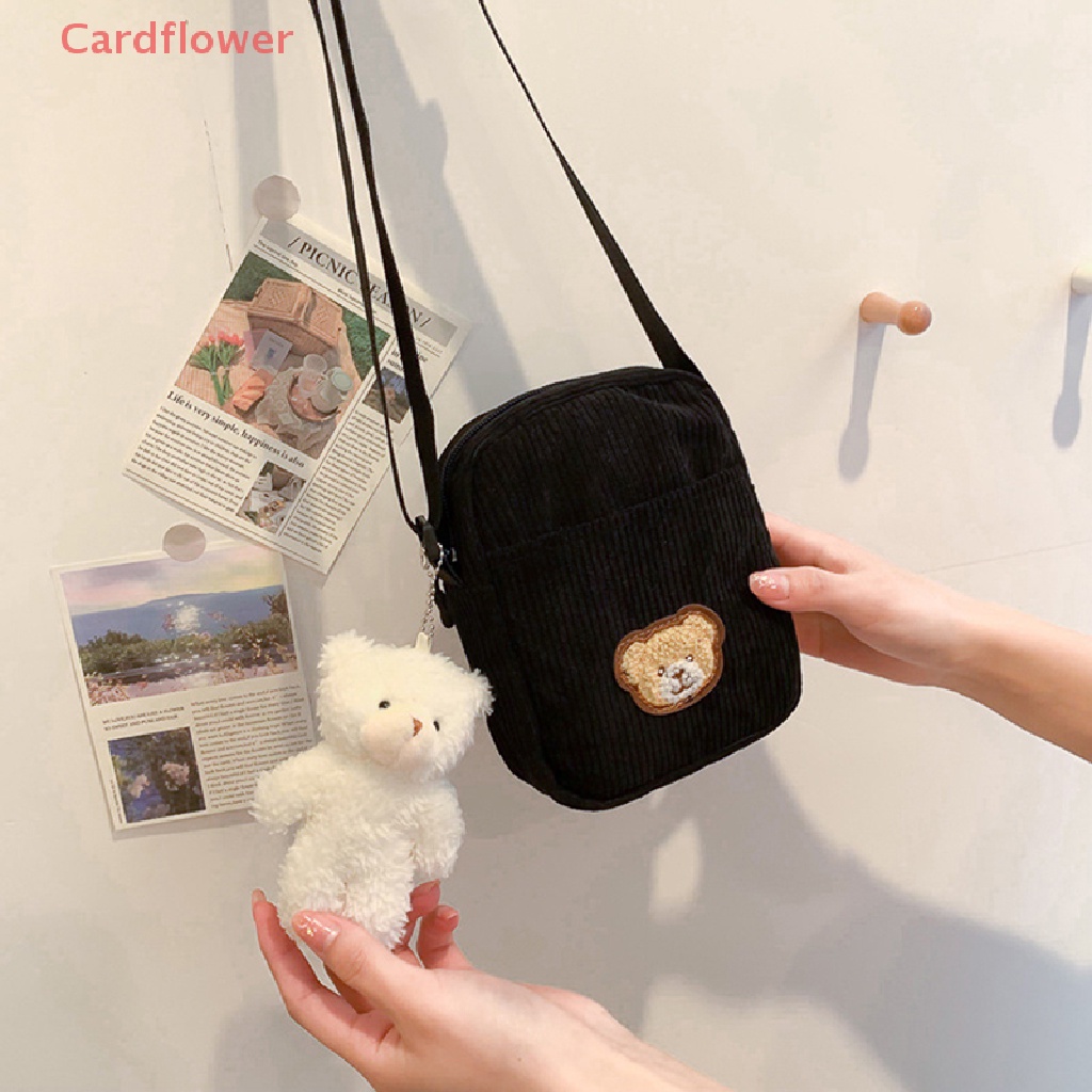 1 Túi Nhung Đeo Vai Đựng Điện Thoại Hình Gấu Cho Bé