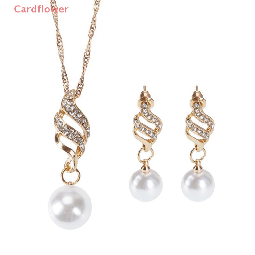 Bộ Trang Sức 3 Món Vòng cổ + Bông Tai Đính Ngọc Trai Nhân Tạo Thời Trang Cho Nữ