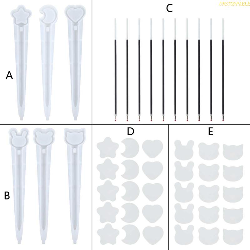 Khuôn Silicone Làm Bút Bi Tạo Hình Hoa Khô DIY