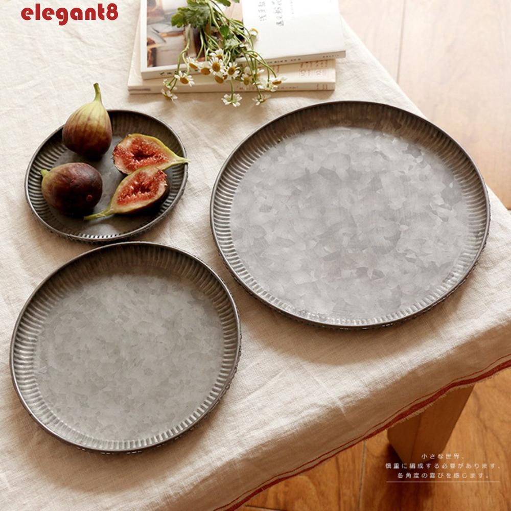 Khay Sắt Hình Tròn Phong Cách Retro Dùng Để Phục Vụ Trang Trí Bàn Tiệc Cưới