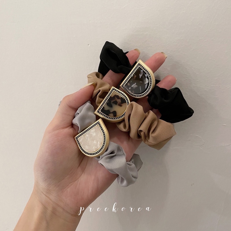 Dây Buộc Tóc Cao Su Họa Tiết Đá Hoa Cương Phong Cách Hàn Quốc