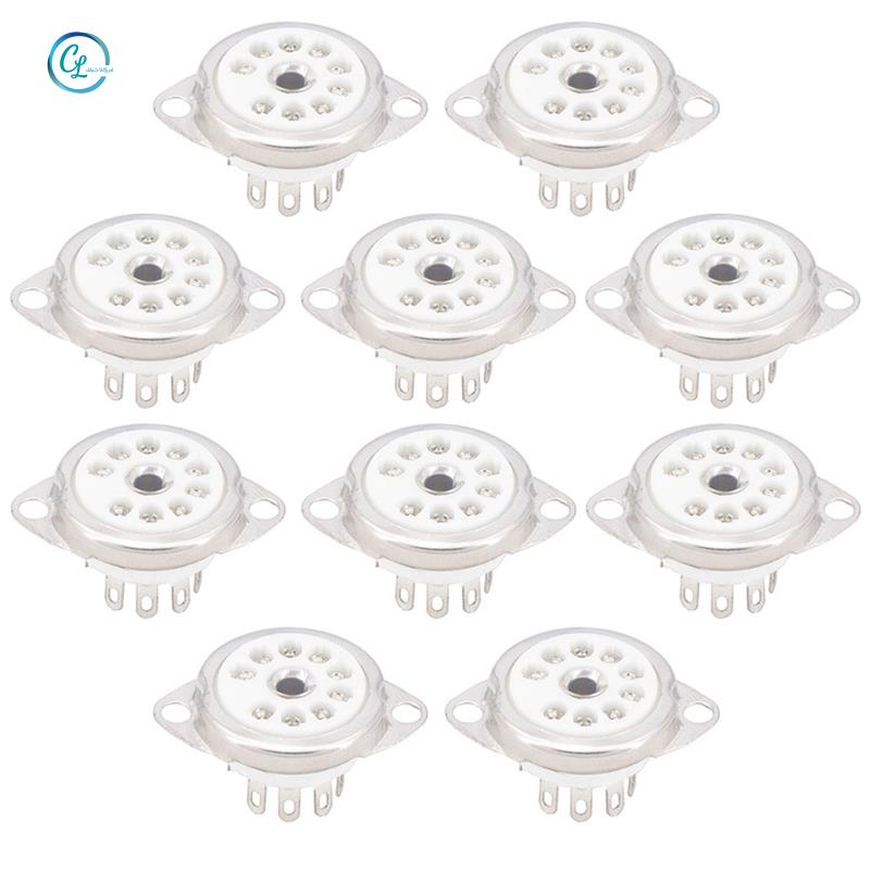 Set 10 Khung Gầm Ống Chân Không B9A 9Pin Cho ECC81 ECC82 ECC83 EL84 6922