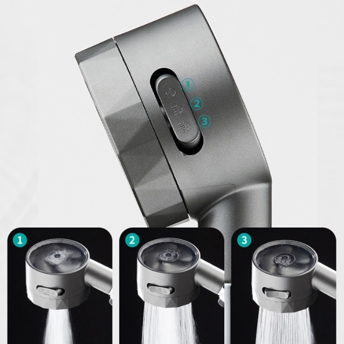 Đầu Vòi Hoa Sen Áp Suất Cao 3 Chế Độ Tiết Kiệm Nước Có Thể Điều Chỉnh