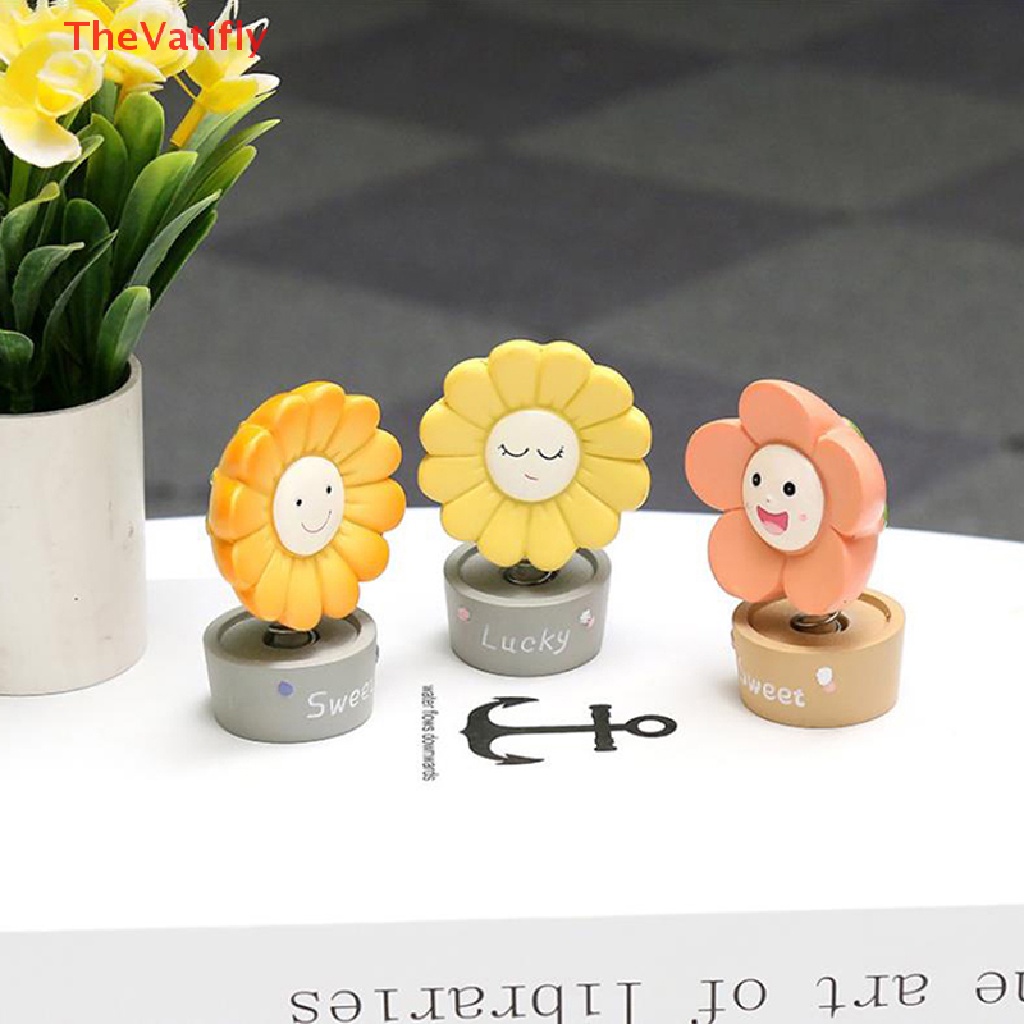 [Thevalifly] Hoa Hướng Dương Lắc Đầu Dễ Thương Trang Trí Nội Thất Xe Hơi