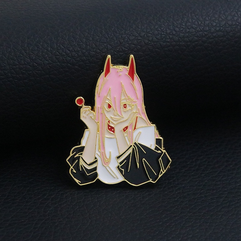 Ygt Ghim Cài Áo Kim Loại Tráng Men Hình Anime Saw Man Power Demon Cho Ba Lô / Huy Hiệu