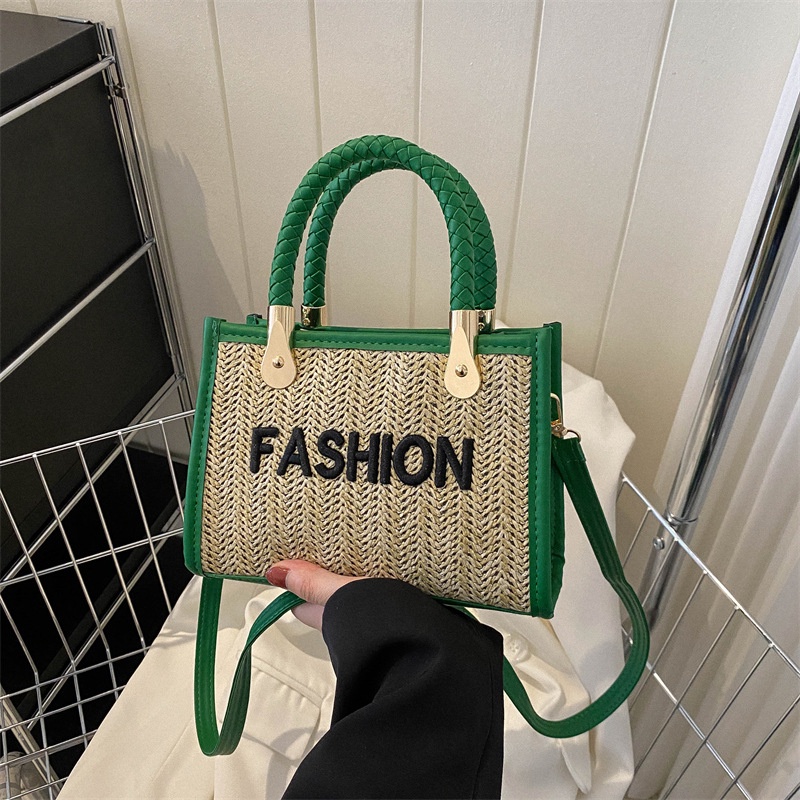 Túi Đeo Chéo Nhỏ Đan Lát In Chữ Phong Cách Hàn Quốc 2023 Cho Nữ