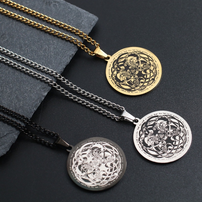 Z Vòng cổ Bằng Thép Titan Không Gỉ Phong Cách Viking Celtic Thời Trang Dành Cho Nam