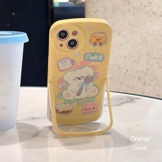 Ốp Điện Thoại Màu Vàng Có Giá Đỡ Ẩn Cho iPhone 13 12 12Pro 11 12promax 14 14Pro 14promax 13Pro 13promax 11
