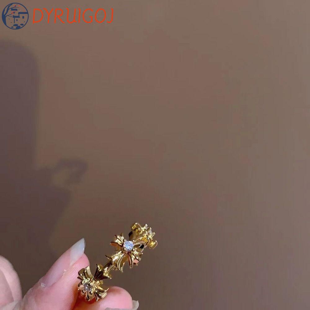 Nhẫn Chéo Bằng Kim Loại Thiết Kế Bất Đối Xứng Đơn Giản Cá Tính|Nhẫn Đeo Tay Phong Cách Hàn Quốc