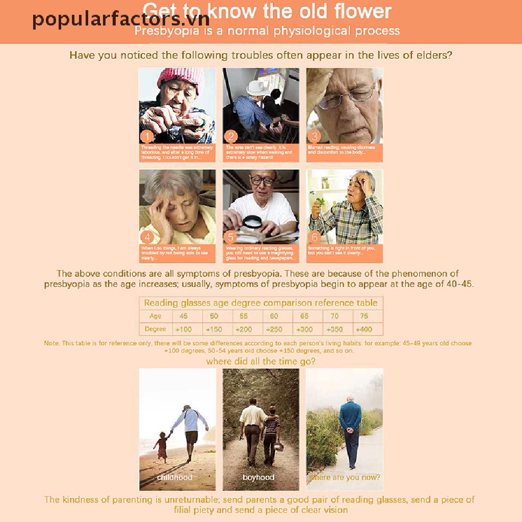 Kính Đọc Sách Không Gọng Phong Cách Vintage + 1.0 1.5 2.0 2.5 3.0 3.5 4.0