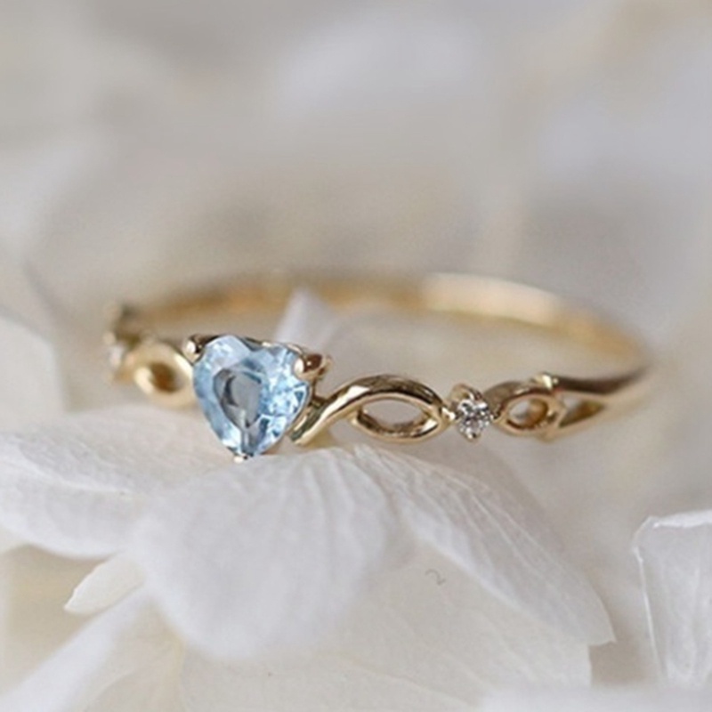 Nhẫn Đính Đá Zircon Hình Trái Tim Đơn Giản Thời Trang Hàn Quốc Cho Nữ