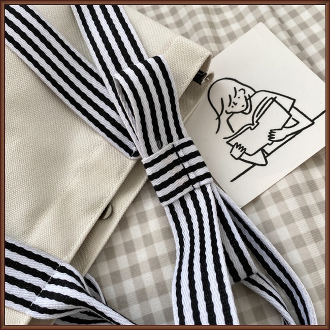 Túi Xách Canvas Cỡ Lớn Phối Màu Tương Phản Thời Trang Cho Nữ