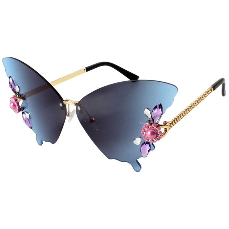 Kính Mát Hình Bướm Màu Gradient Phong Cách Vintage Cho Thanh Thiếu Niên