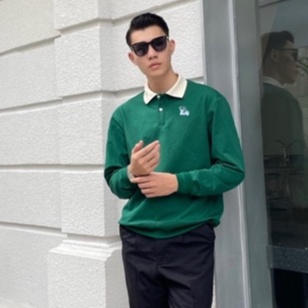 Áo nỉ dài tay nam Polo Snow  ARTCOM chất vải nỉ da cá 100% cotton dày dặn ấm áp cho mùa đông, co dãn tốt thoáng khí